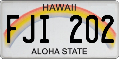 HI license plate FJI202