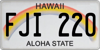 HI license plate FJI220