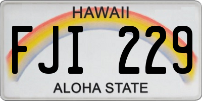 HI license plate FJI229