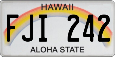 HI license plate FJI242