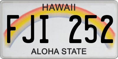 HI license plate FJI252