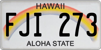 HI license plate FJI273