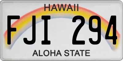 HI license plate FJI294