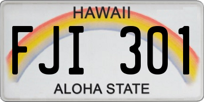 HI license plate FJI301