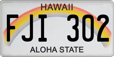 HI license plate FJI302