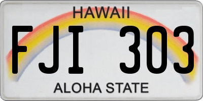 HI license plate FJI303