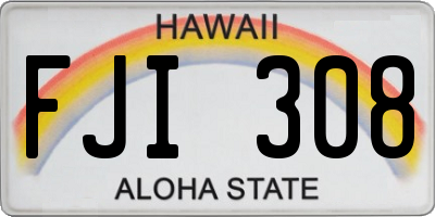 HI license plate FJI308