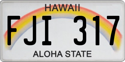 HI license plate FJI317