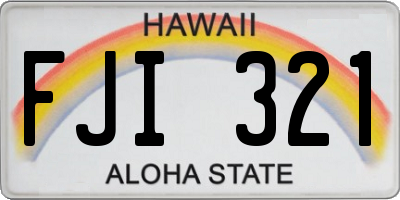 HI license plate FJI321
