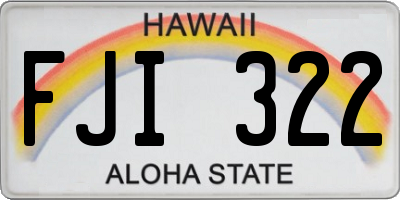 HI license plate FJI322