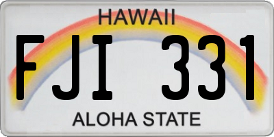 HI license plate FJI331