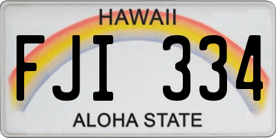 HI license plate FJI334