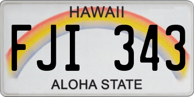 HI license plate FJI343