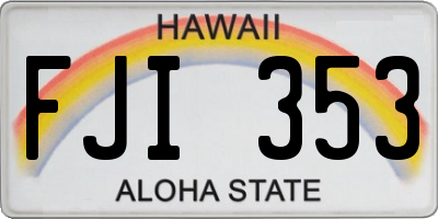 HI license plate FJI353