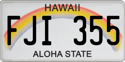 HI license plate FJI355