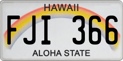 HI license plate FJI366