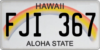 HI license plate FJI367
