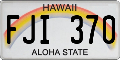 HI license plate FJI370