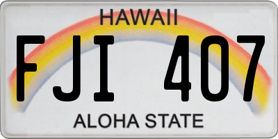 HI license plate FJI407