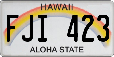 HI license plate FJI423