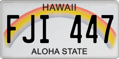 HI license plate FJI447