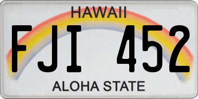 HI license plate FJI452