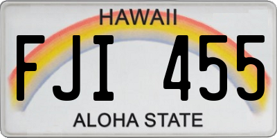 HI license plate FJI455