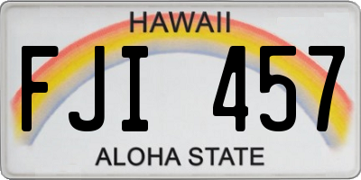 HI license plate FJI457