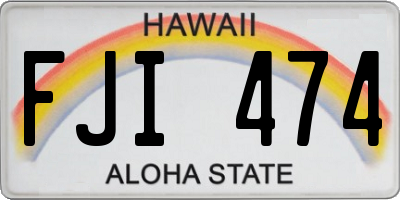 HI license plate FJI474