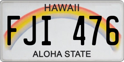HI license plate FJI476