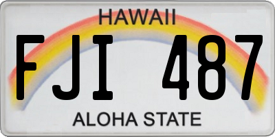 HI license plate FJI487