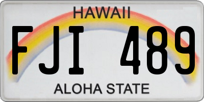 HI license plate FJI489