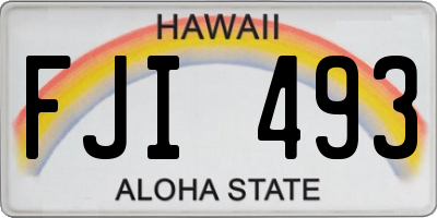 HI license plate FJI493
