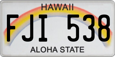 HI license plate FJI538