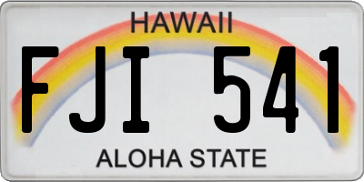 HI license plate FJI541