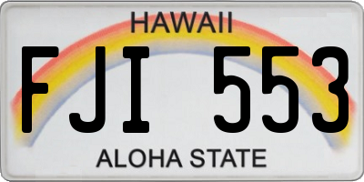 HI license plate FJI553