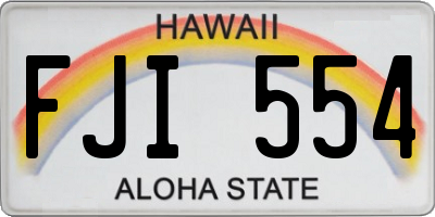HI license plate FJI554