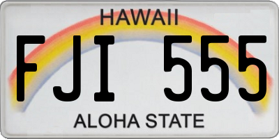 HI license plate FJI555