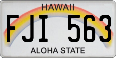 HI license plate FJI563