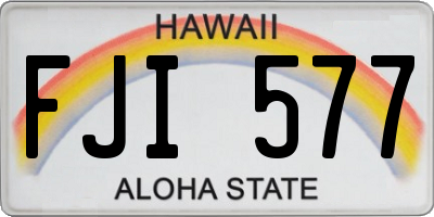 HI license plate FJI577