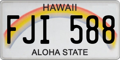 HI license plate FJI588