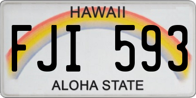 HI license plate FJI593