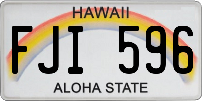 HI license plate FJI596