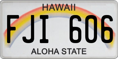 HI license plate FJI606