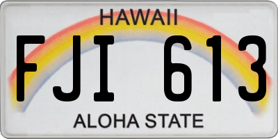 HI license plate FJI613