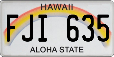 HI license plate FJI635