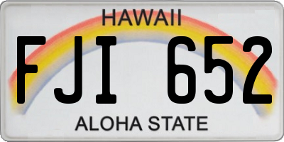 HI license plate FJI652