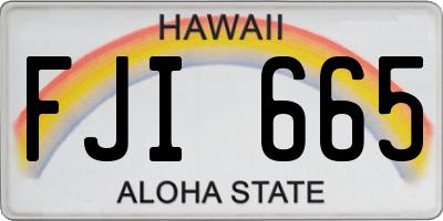 HI license plate FJI665