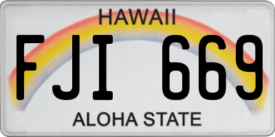 HI license plate FJI669