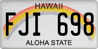 HI license plate FJI698